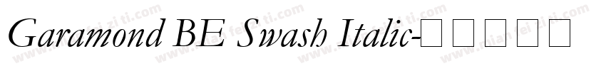 Garamond BE Swash Italic字体转换